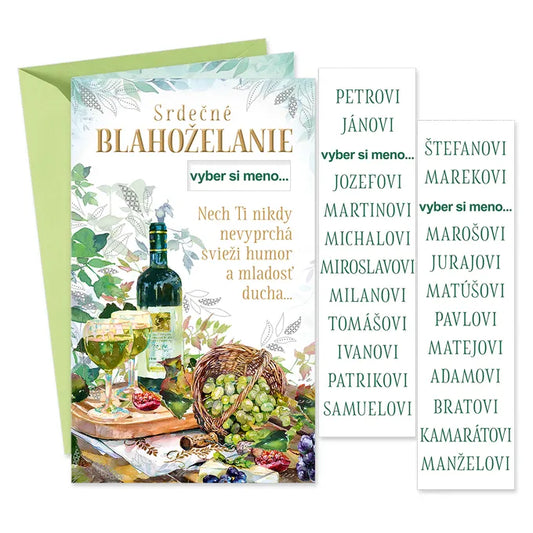 Blahoželanie s menom k narodeninám alebo meninám (výber mena) - pre muža