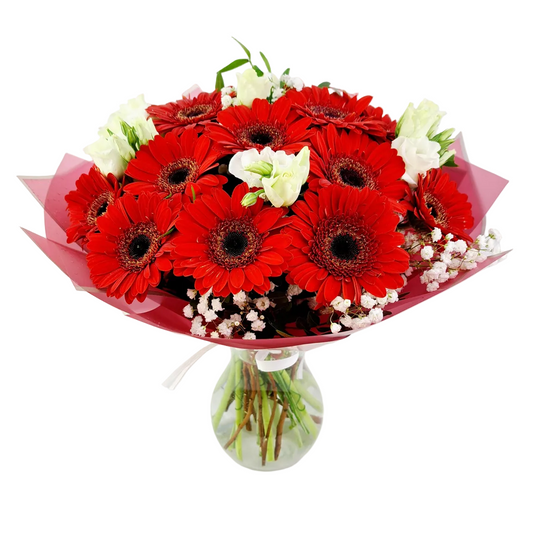 Kytica 15 červených gerbier s lisiantusom