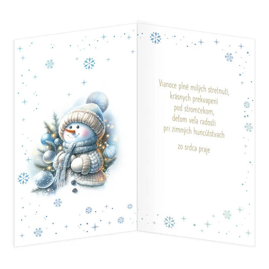Šťastné a veselé vianočné sviatky - snehuliak