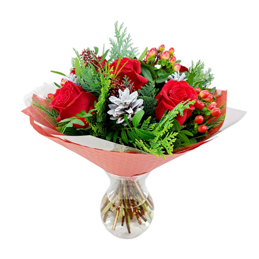 Zimná láska červené ruže