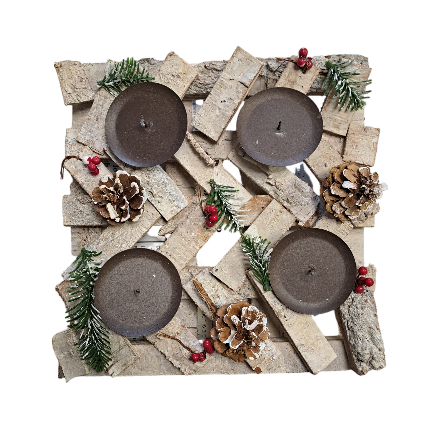 Adventný veniec brezový štvorec