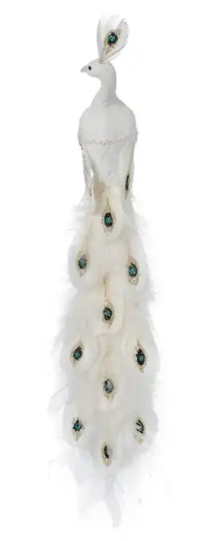 Páv biely s diamantmi 25cm