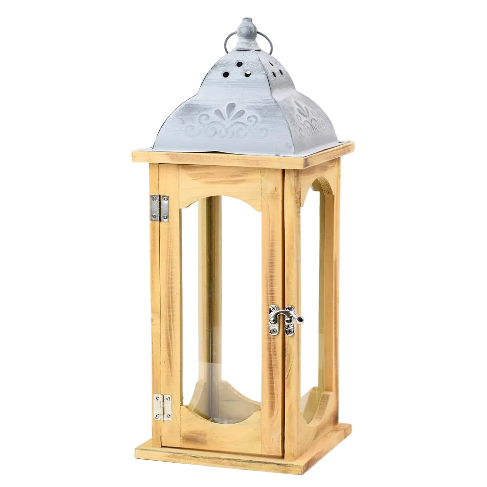 Donáška kvetov - Lampáš drevo kov 41cm - hnedý - slovenske-kvety.sk