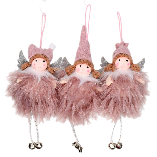 Anjel vysiaci ružový mix 16cm