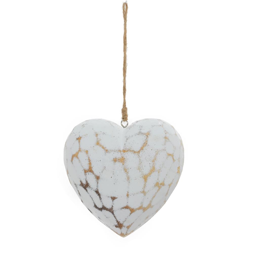 Srdce vyrezávané 12cm biele