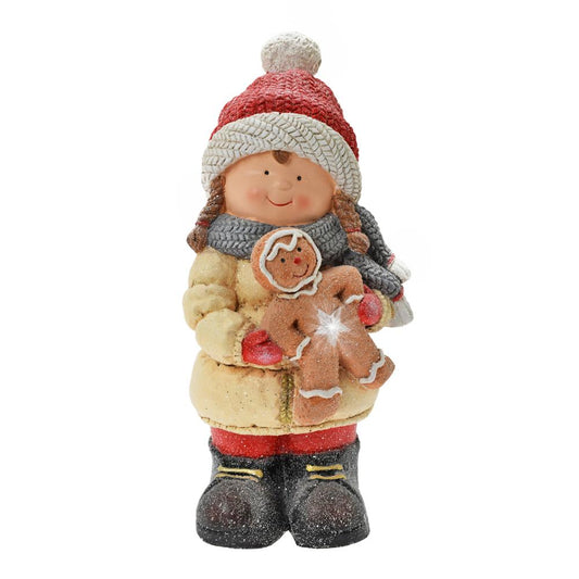 Maxi postavička LED - Dievča so svietiacim perníkom 47cm