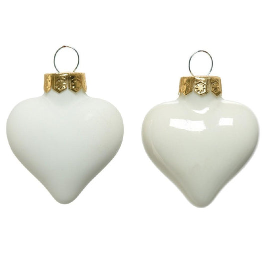 Vianočné srdcia sklenené maslové - 12ks/balenie