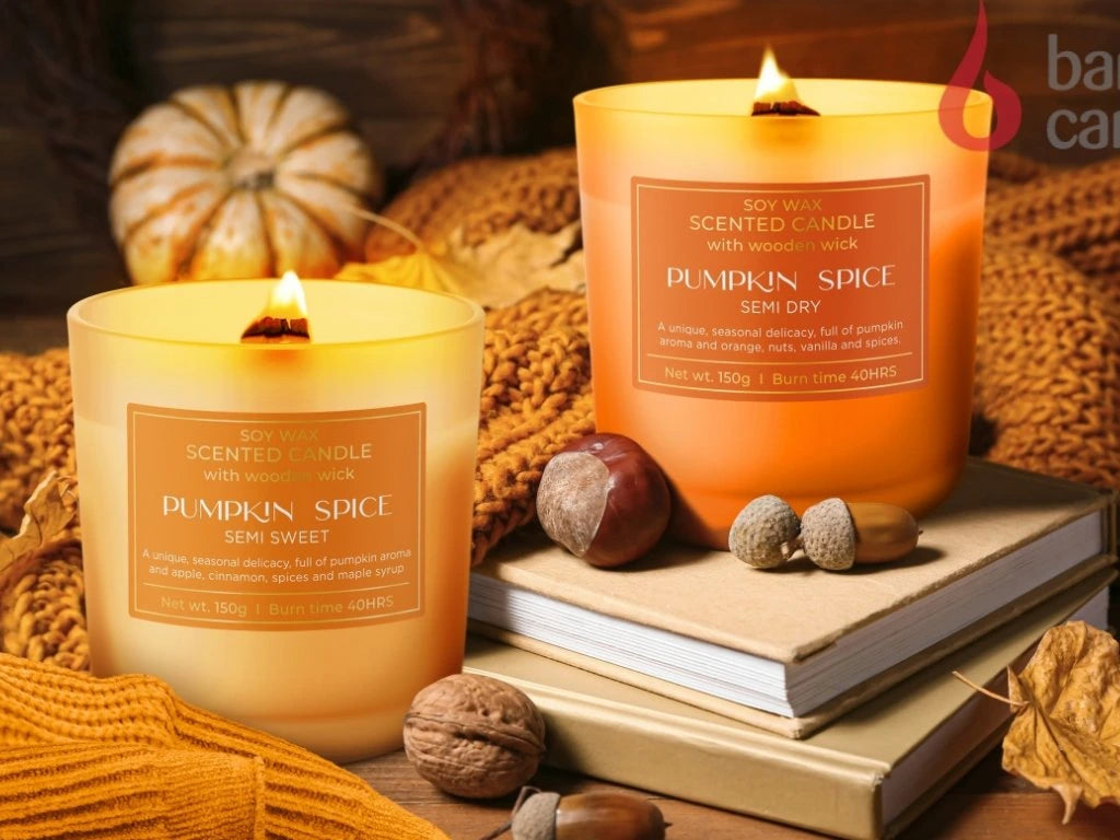 Sójová sviečka s dreveným knôtom - Pumpkin spice Semi sweet 150g
