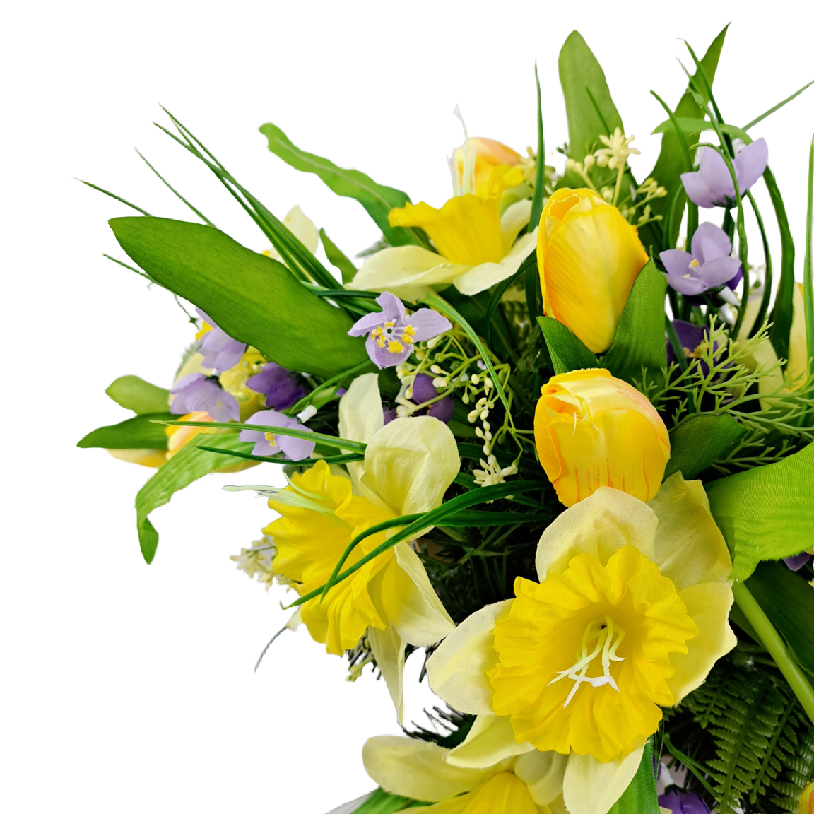 Jarný aranžmán - Tulipány a narcisy 70cm