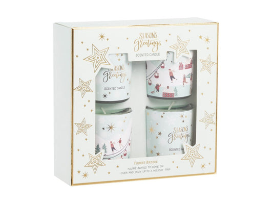 Sada darčeková Sklo 4ks vonná sviečka - Merry Christmas