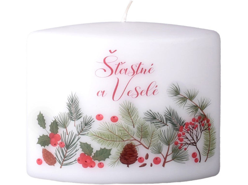 Vianočná sviečka - Šťastné a Veselé