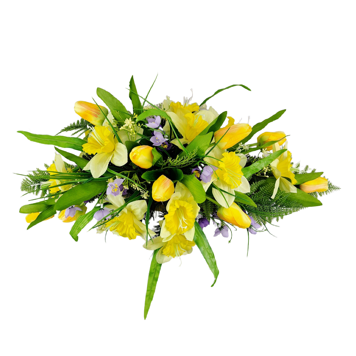 Jarný aranžmán - Tulipány a narcisy 70cm
