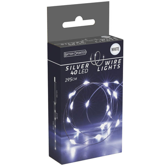 LED Svetelná reťaz studená biela - 40 LED (195cm)