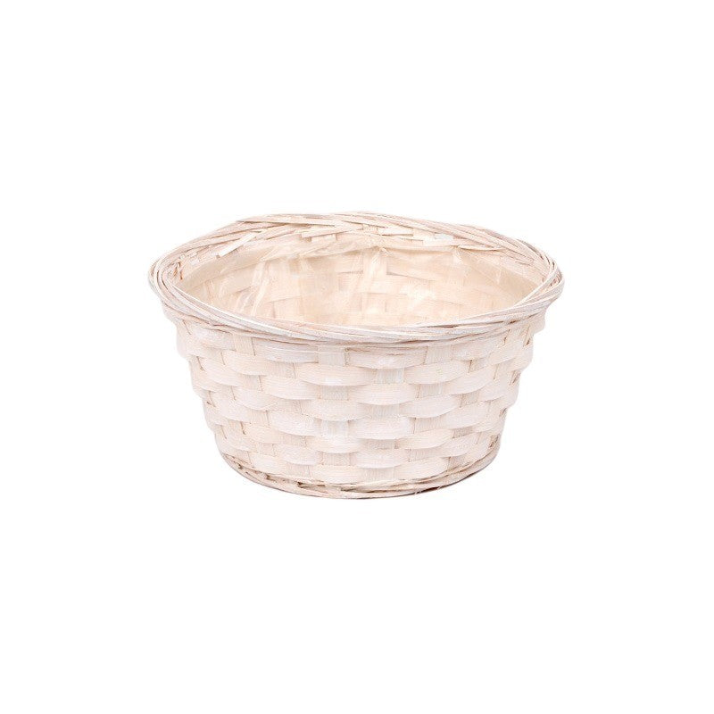 Košík bambusový biely 20cm (okrúhly)