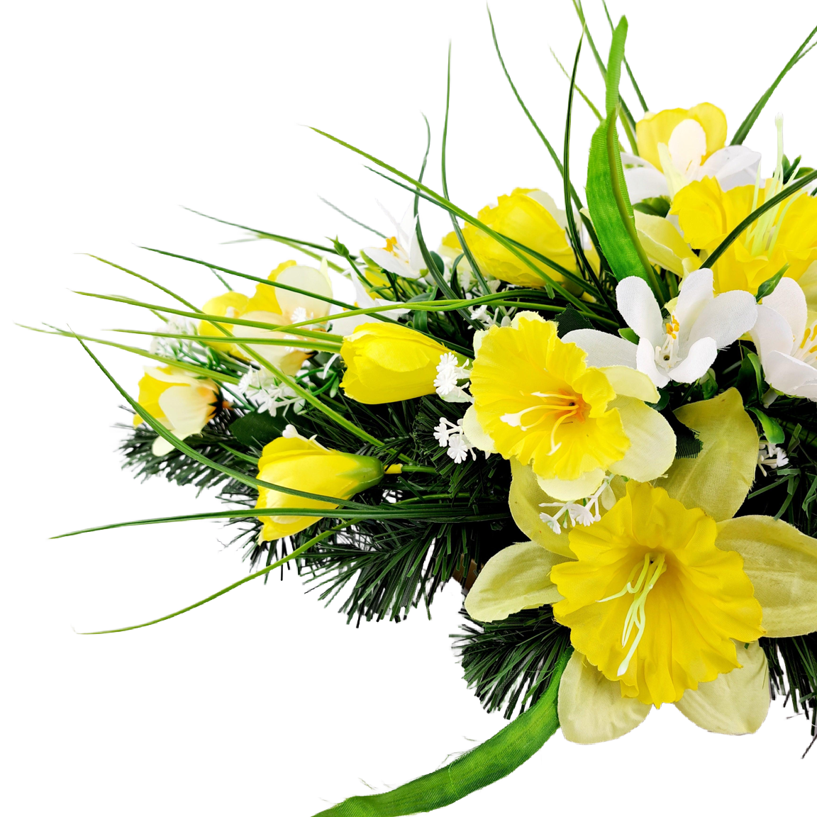 Jarný aranžmán - Žlté narcisy 55cm