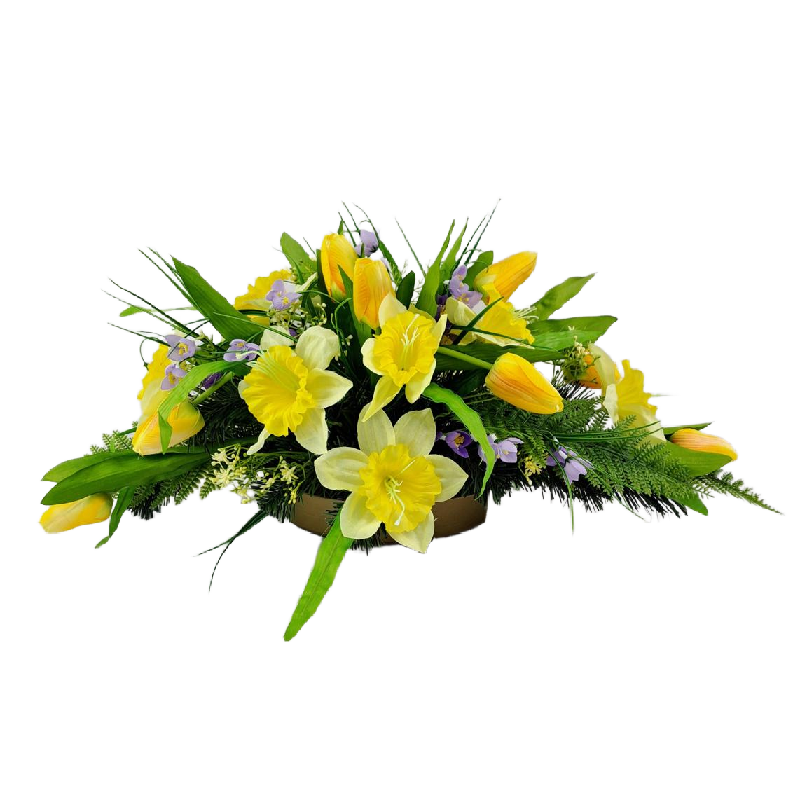 Jarný aranžmán - Tulipány a narcisy 70cm