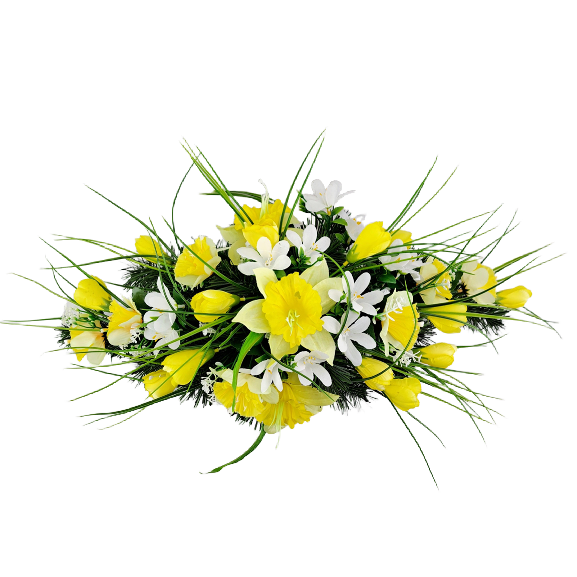 Jarný aranžmán - Žlté narcisy 55cm