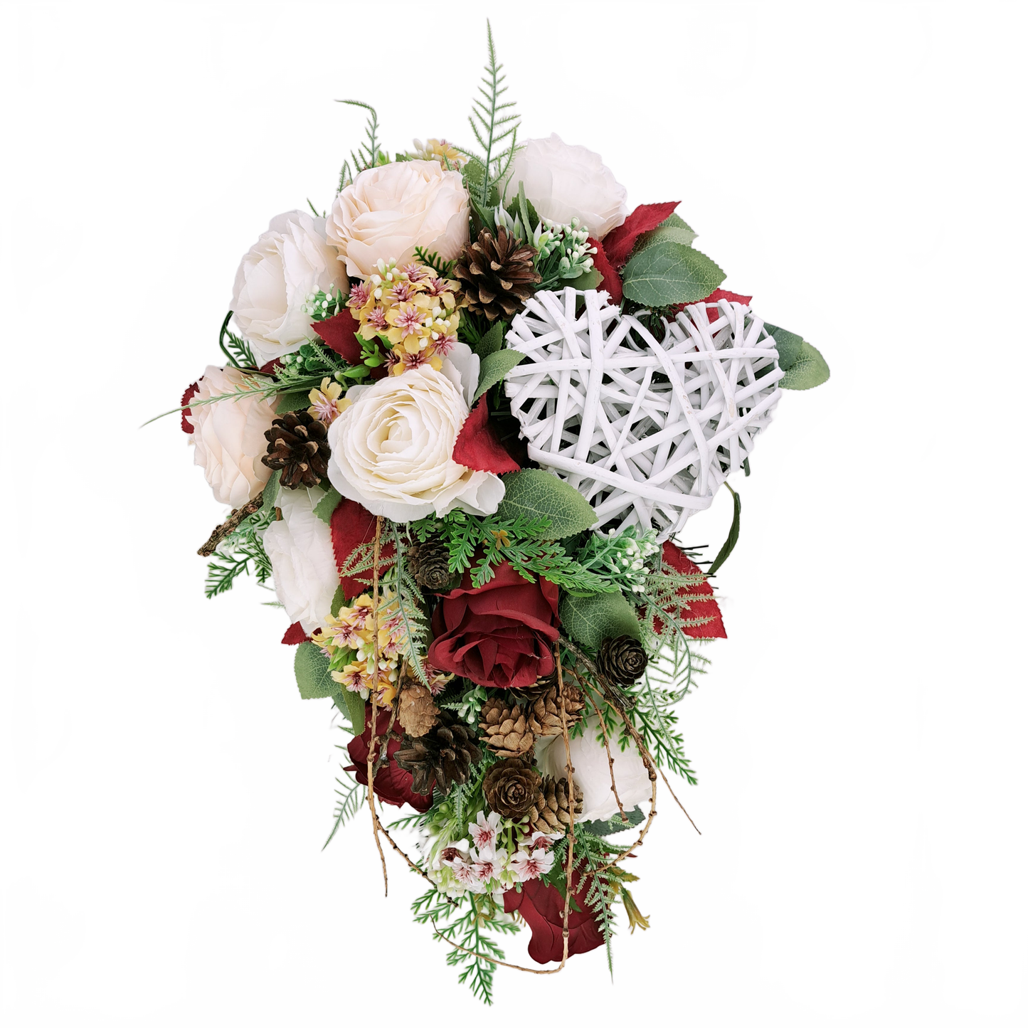 Smútočná kytica 50cm - Ikebana červená Srdce