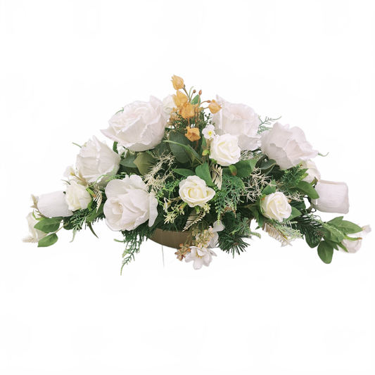 Premium smútočná kytica 70cm - Ikebana zamatové ruže