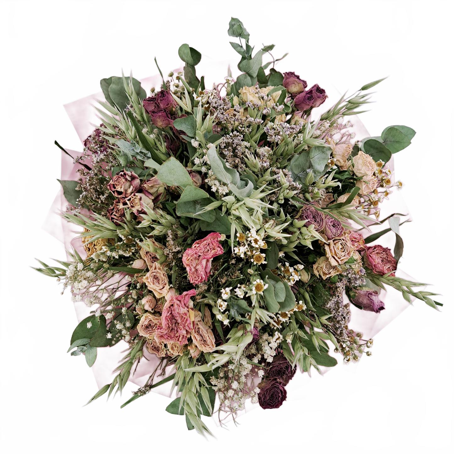 Sušená kytica - ružová