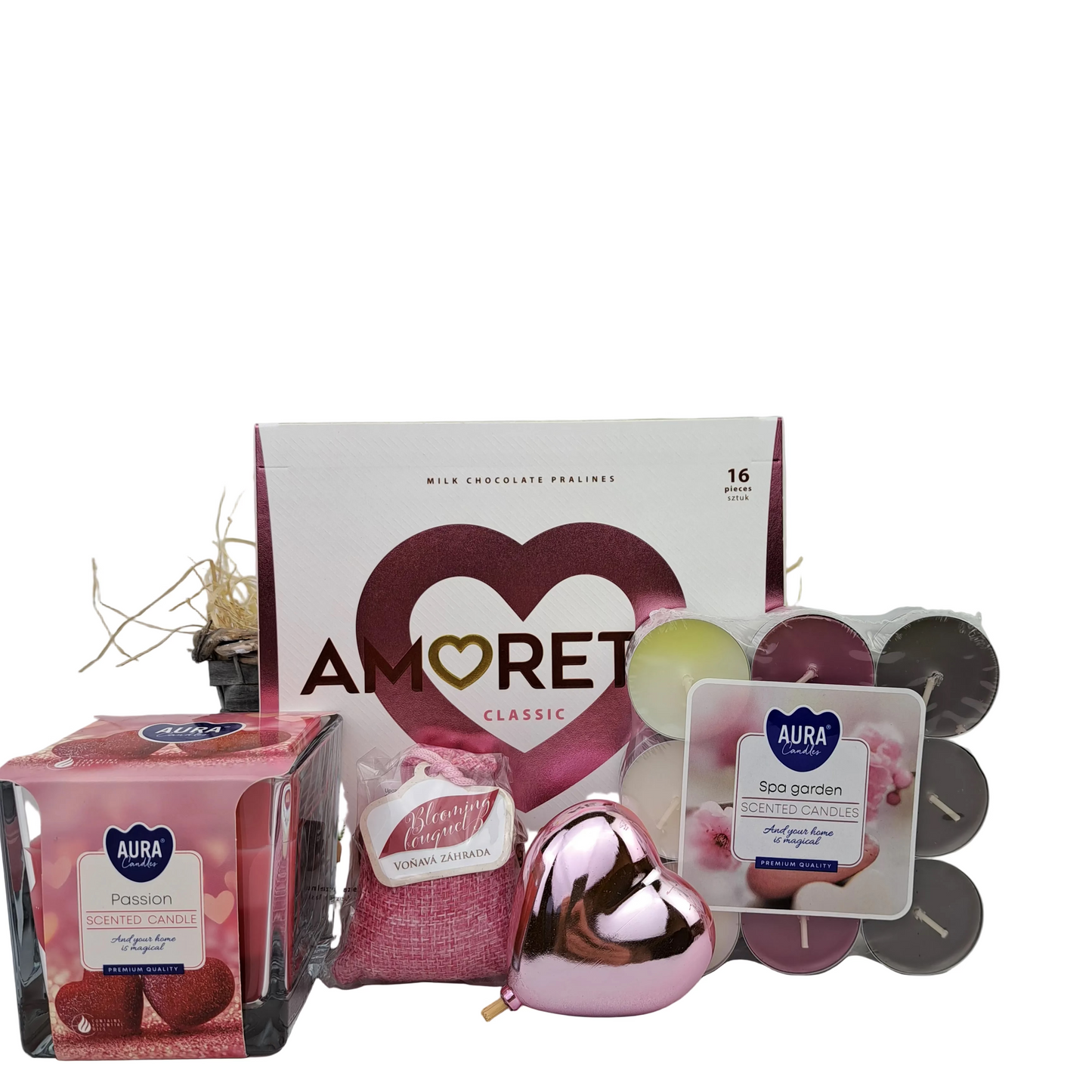 Valentínsky darčekový kôš - Ružový