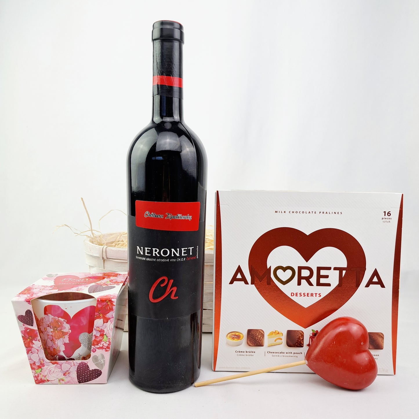 Darčekový kôš Amore - Červený