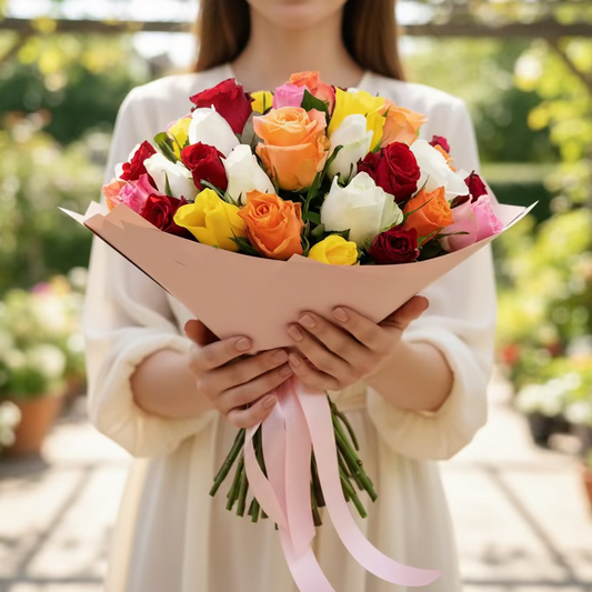 Novinka Kytica 50 farebných ruží