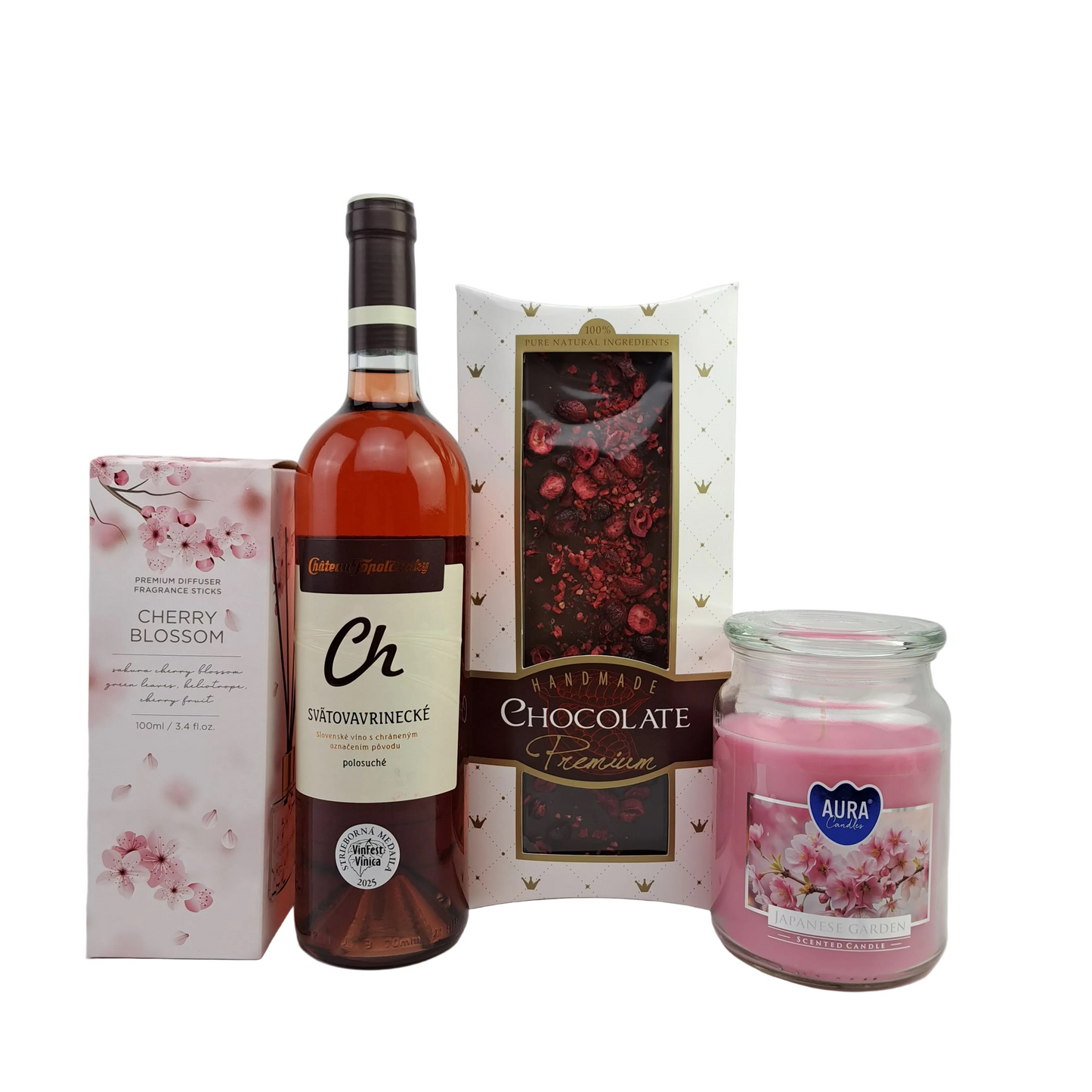 Ružový darčekový kôš - Cherry