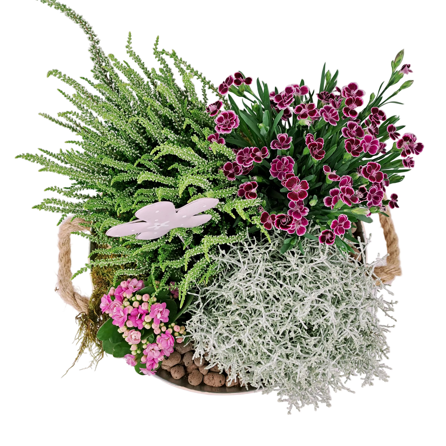 Aranžmán plný kvetov v žltom vedierku - Flowers Garden