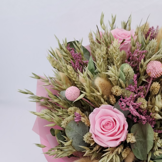 Sušená kytica - ružová
