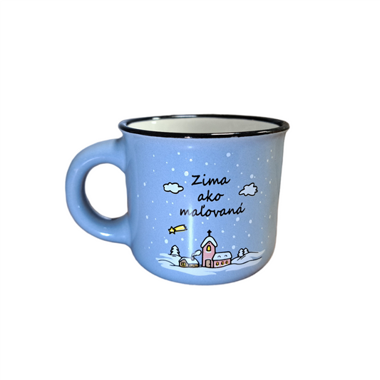 Vianočný mini hrnček - Zima ako maľovaná