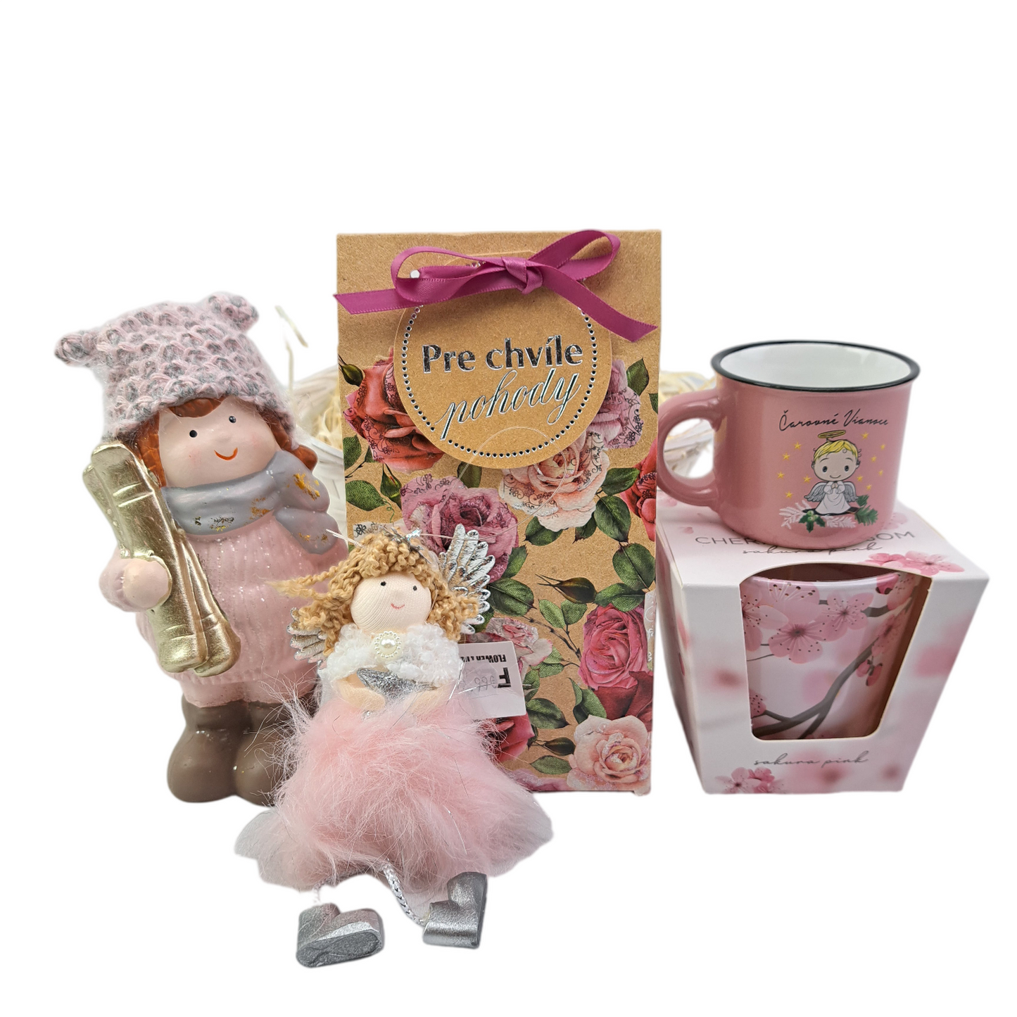 Vianočný balíček s hrnčekom - ružový