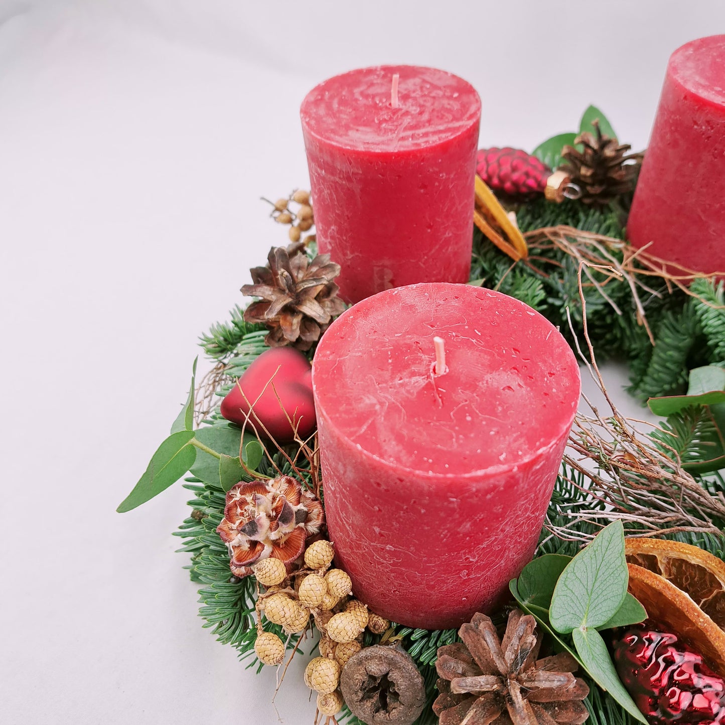 Adventný veniec - Červený prírodný