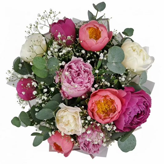 Novinka Kytica farebných pivónií – Peony Garden