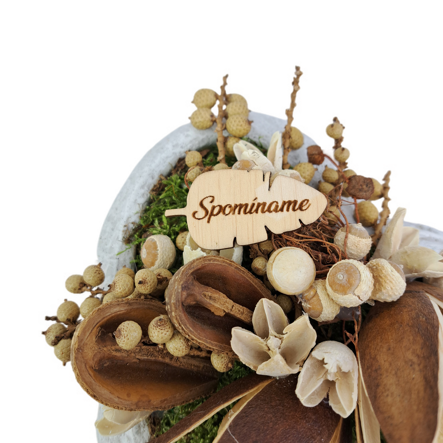 Smútočné srdce 21cm Spomíname