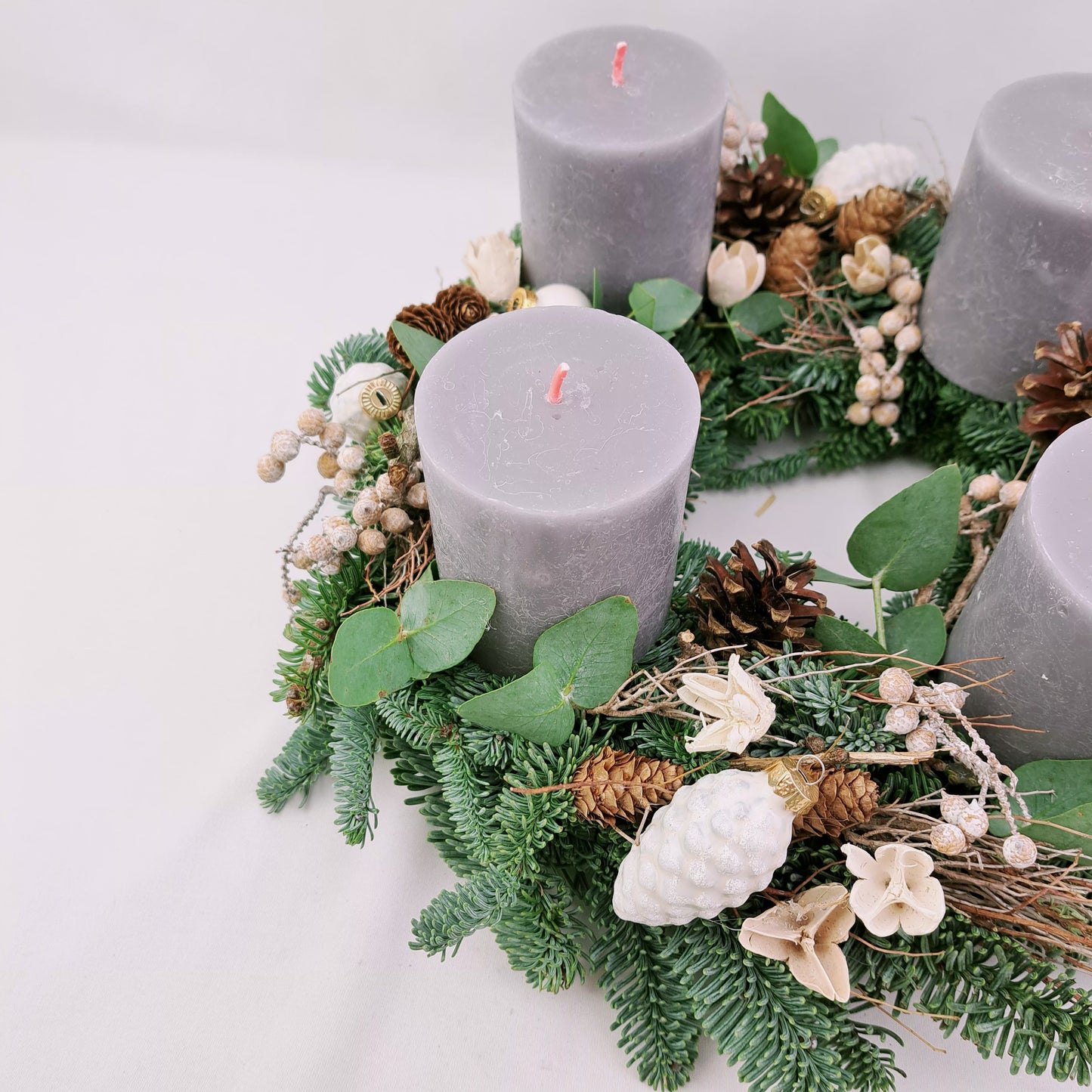 Adventný veniec - Sivý prírodný