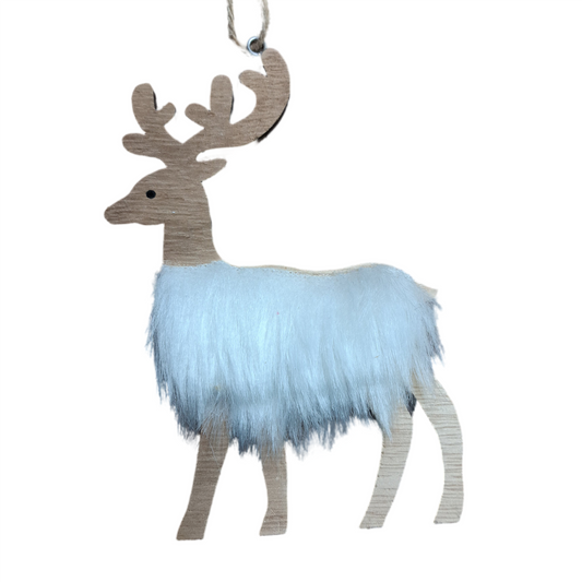 Jeleň s bielou kožušinkou 15cm