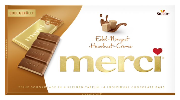 Merci Mliečna čokoláda plnená lieskoorieškovým krémom 112 g