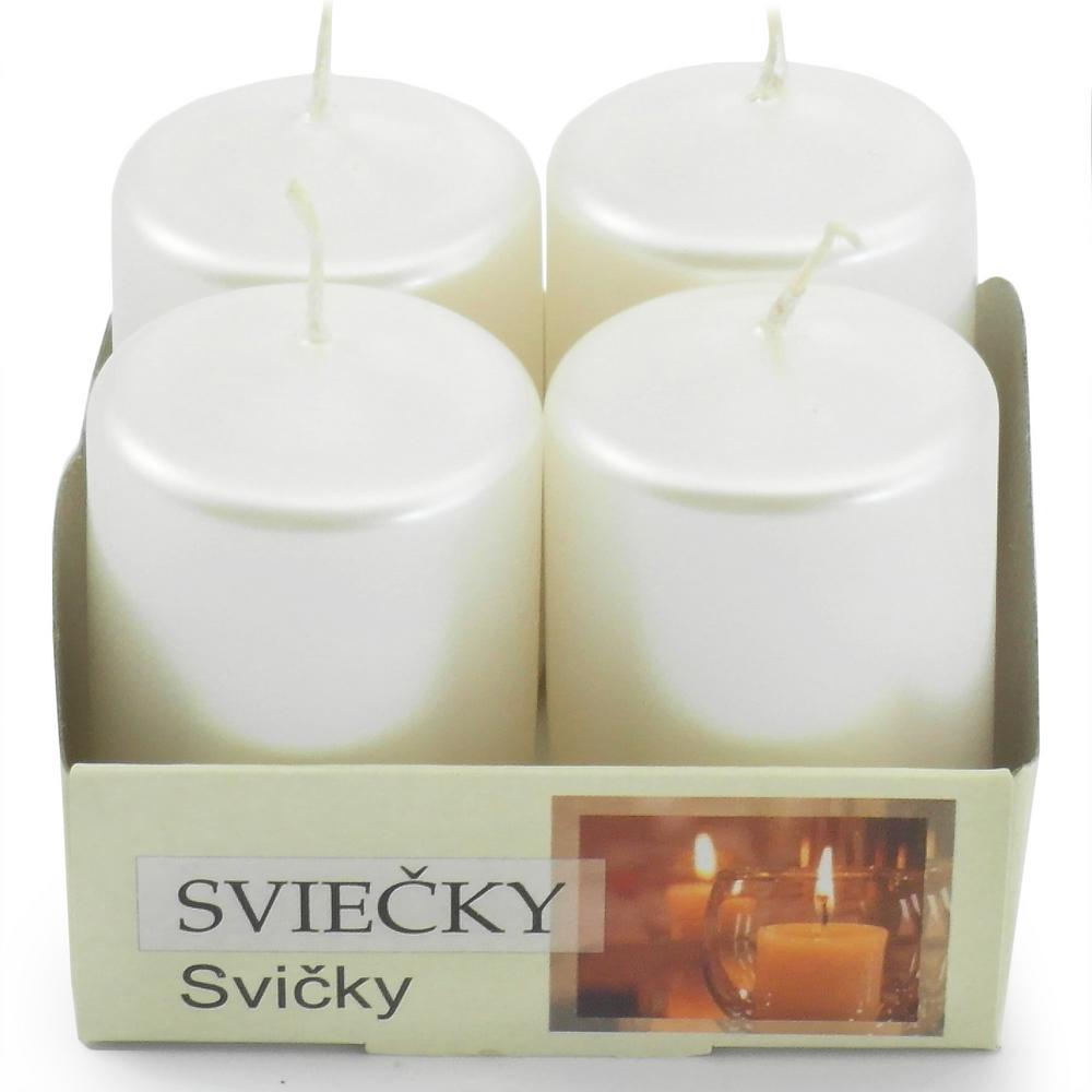 Donáška kvetov - Adventné sviečky perleťová metalíza 4ks - slovenske-kvety.sk
