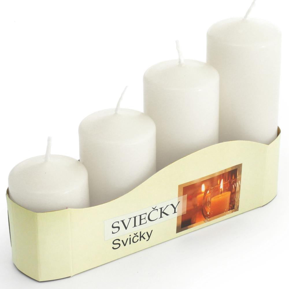 Donáška kvetov - Adventné sviečky postupné 4ks - biele - slovenske-kvety.sk
