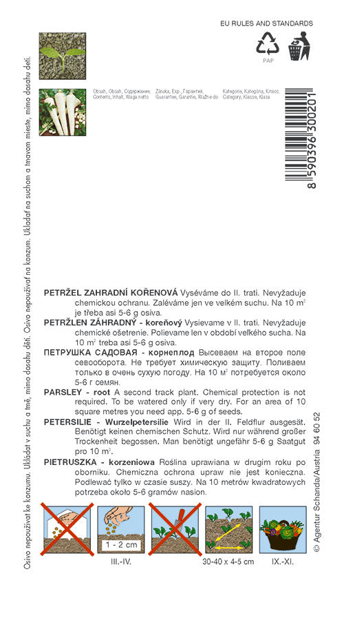 Donáška kvetov - SEMO - Petržlen koreňový - OLOMOUCKÁ DLOUHÁ - slovenske-kvety.sk
