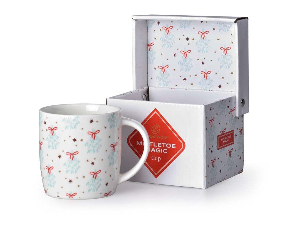 Donáška kvetov - Vianočný hrnček v darčekovej krabičke - MISTLETOE MAGIC - slovenske-kvety.sk
