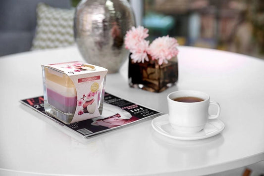 Dvojknôtová vonná sviečka v skle trikolóra - Spa Garden