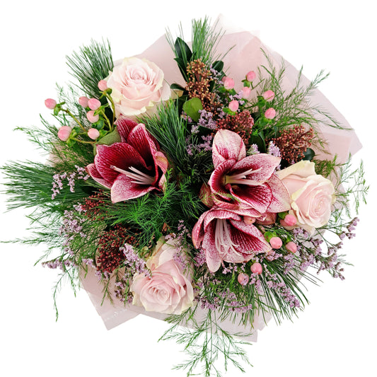 Novinka Ružová kytica s amarylisom