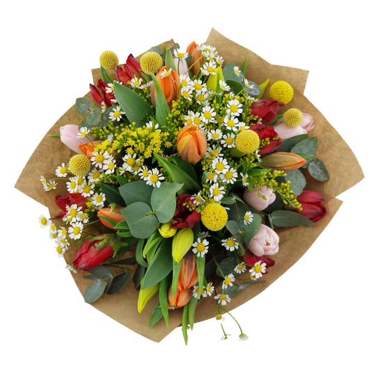 Donáška kvetov - Pestrá kytica tulipánov - slovenske-kvety.sk