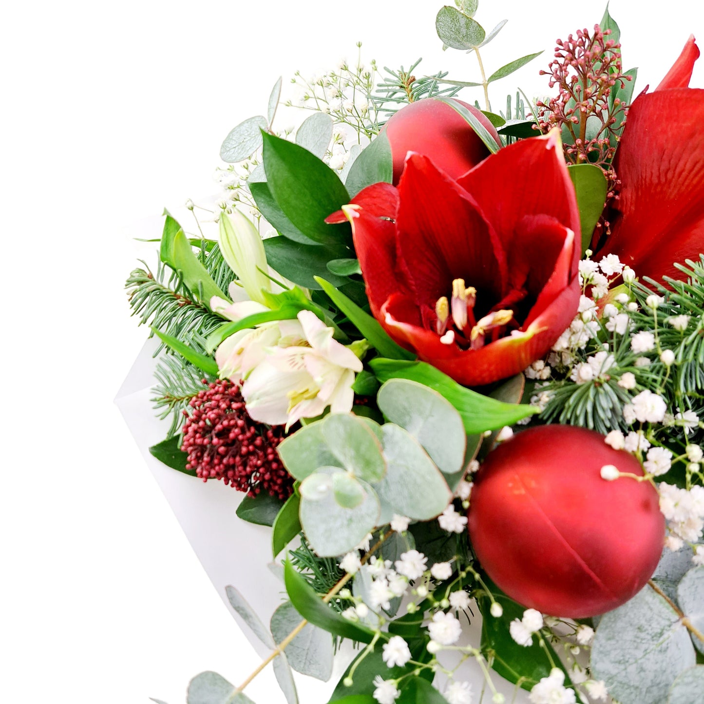 Novinka Kytica s červeným amarylisom