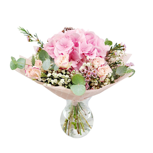 Novinka Ružová hortenzia a trsové ruže