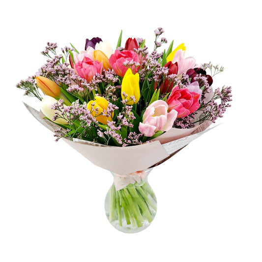 25 farebných tulipánov s limonkou