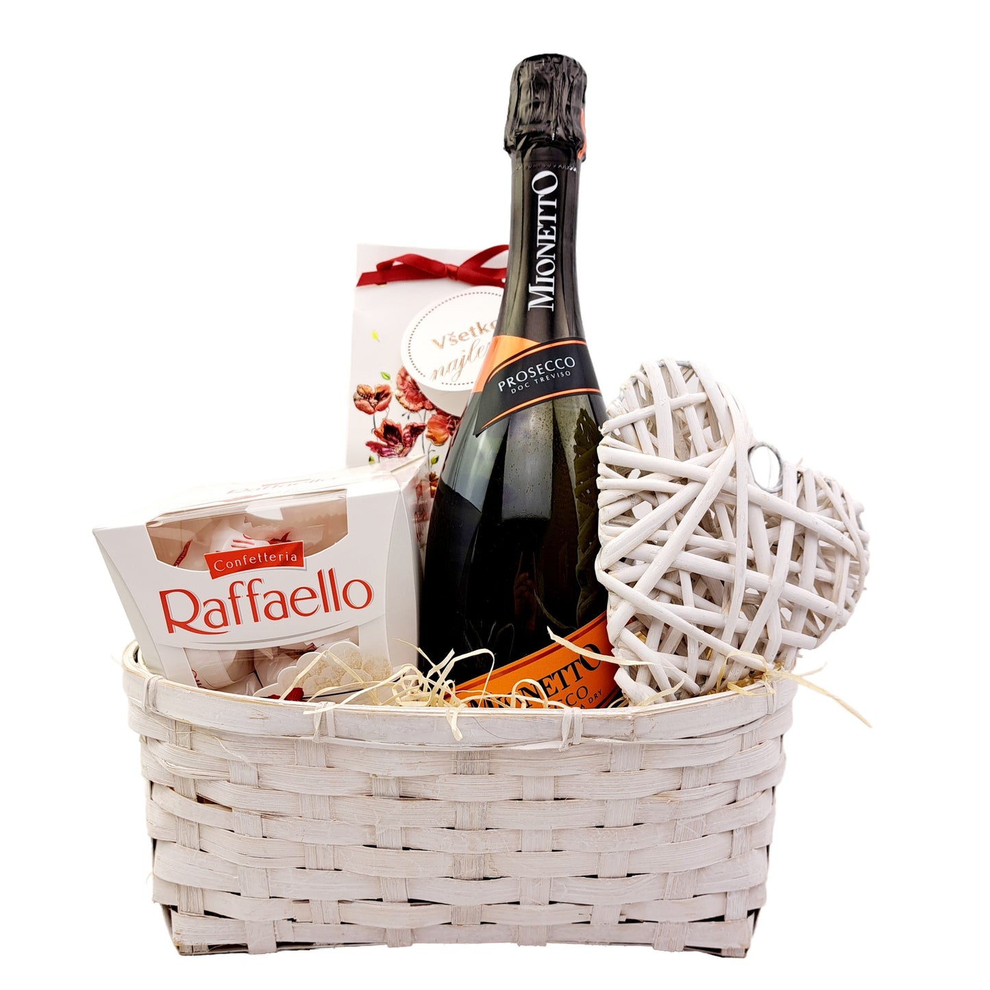 Donáška kvetov - Darčekový kôš – Prosecco & Sladké potešenie - slovenske-kvety.sk