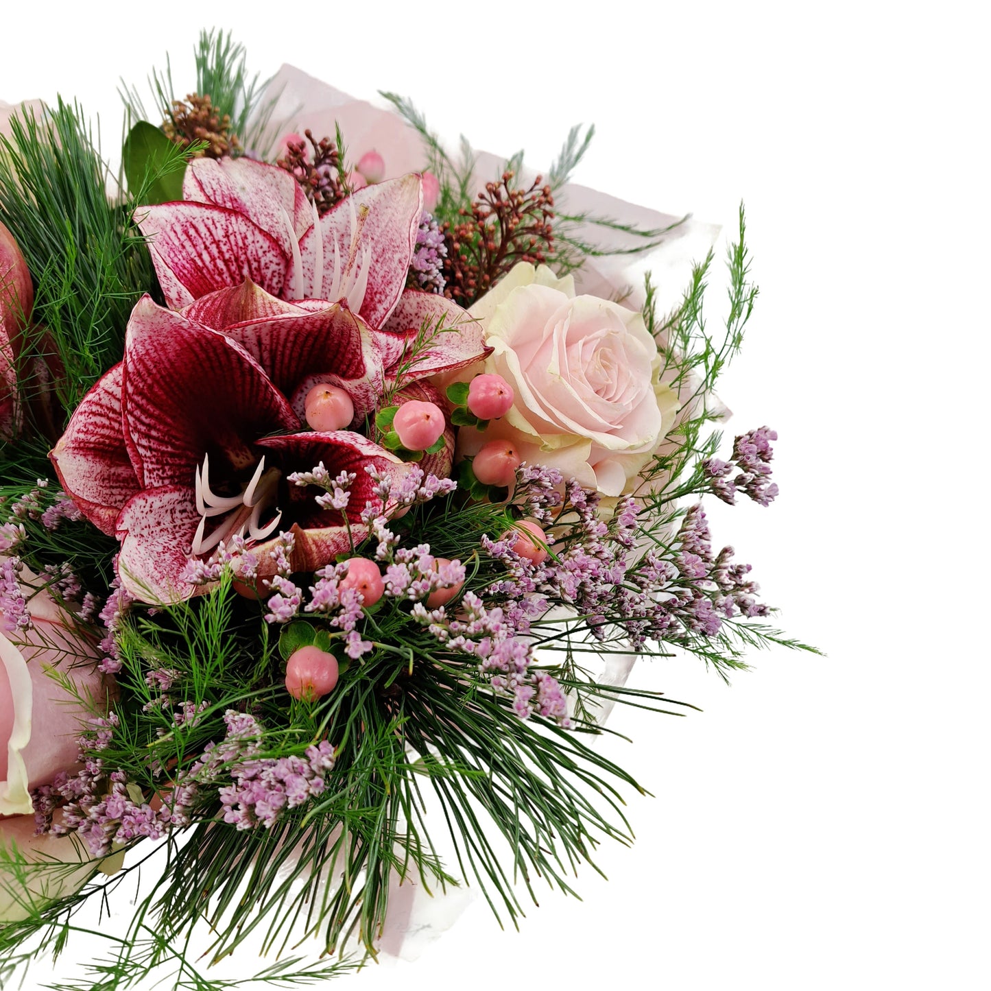 Novinka Ružová kytica s amarylisom